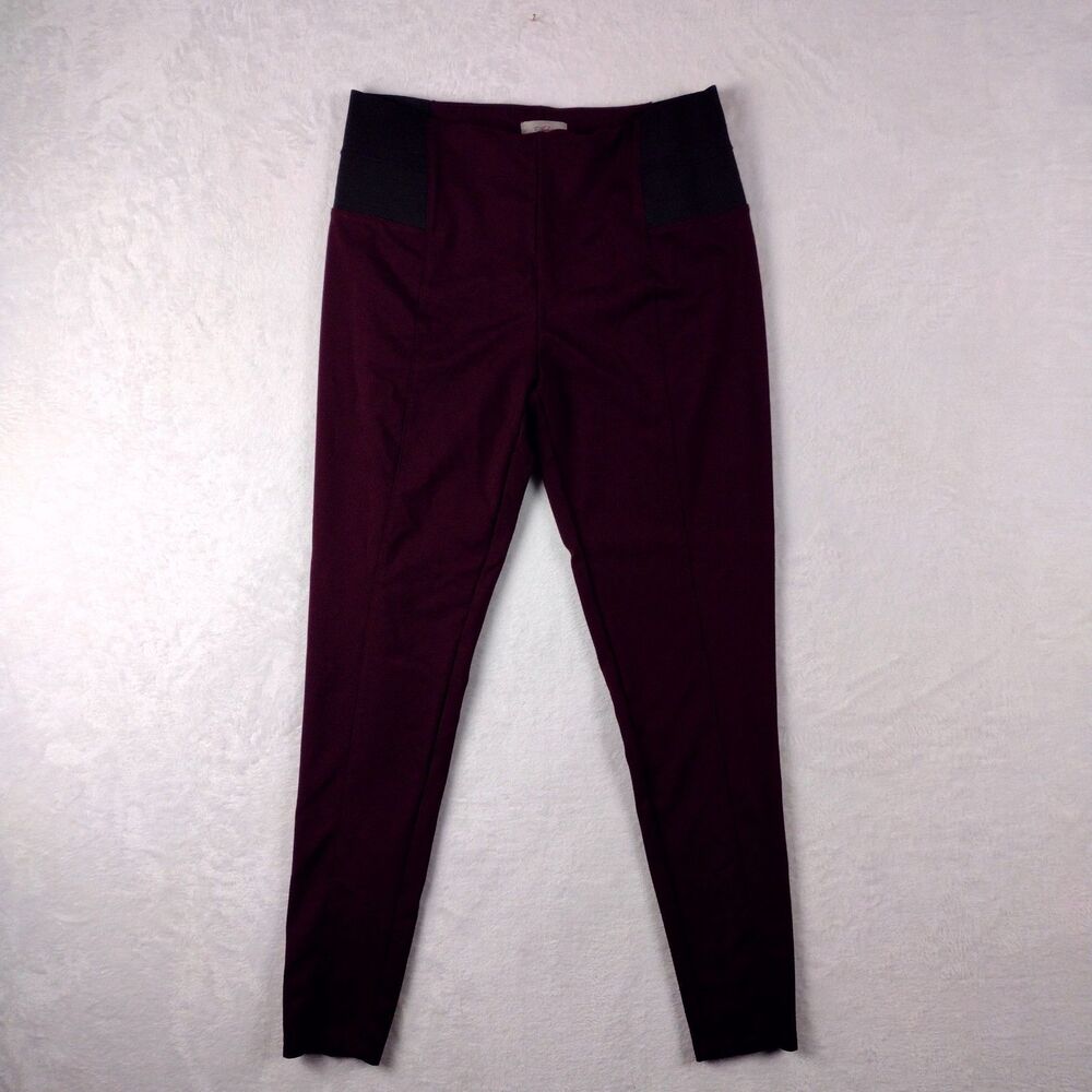 Rekucci Collection Womens XL Burgundy Ponte Knit Pull‎ On Leggings Wine